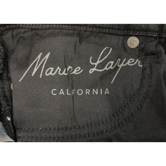 Marine Layer Jeans‎ Women's 26 Black Vintage Straight Raw Hem Stretch - Picture 4 of 12